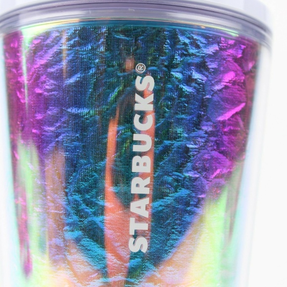 Starbucks Iridescent Rainbow Foil Cold Cup Tumbler - Picture 3 of 3